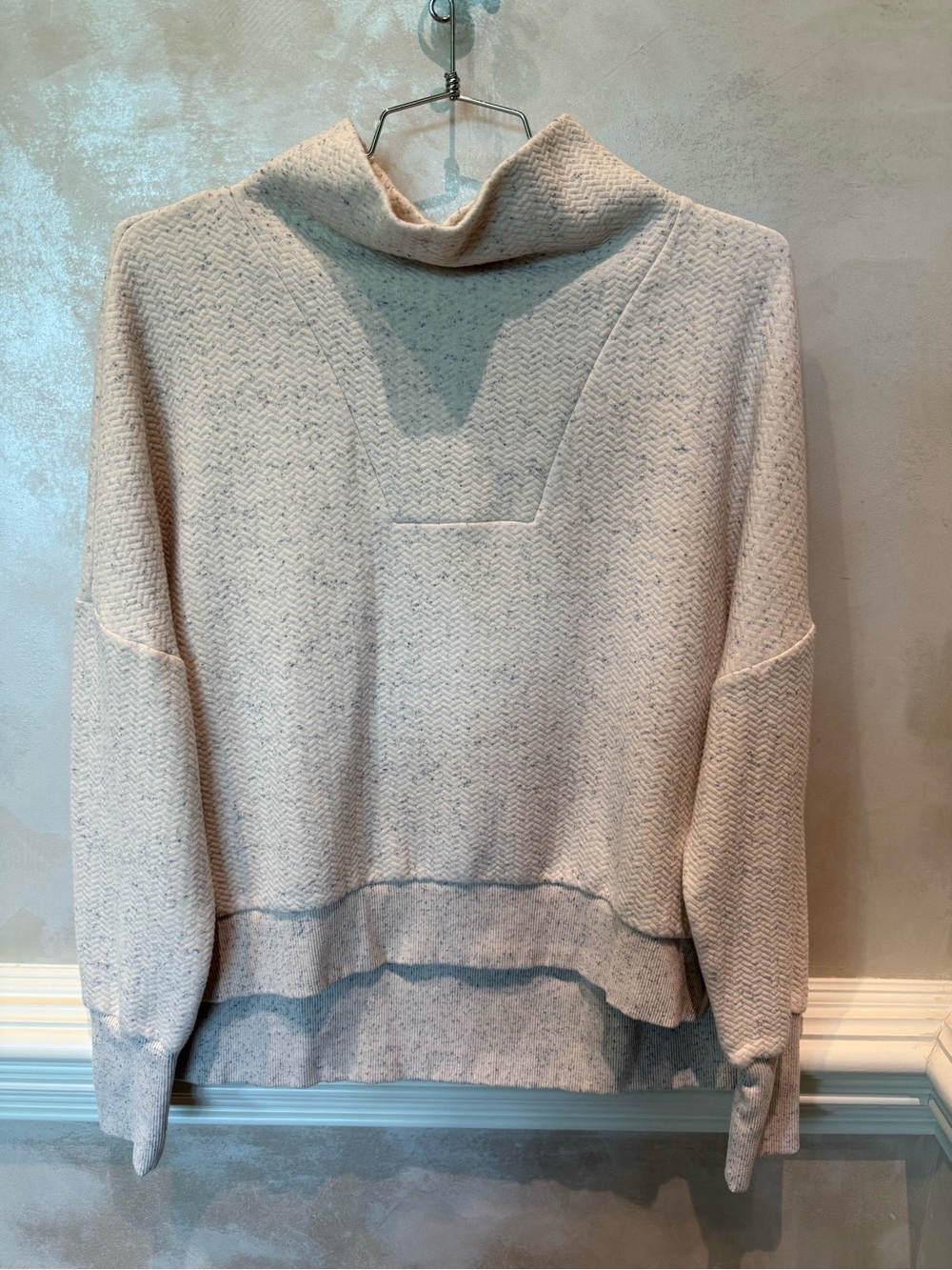 CALIA by Carrie Underwood Cream Heathered Funnel Neck Sweatshirt